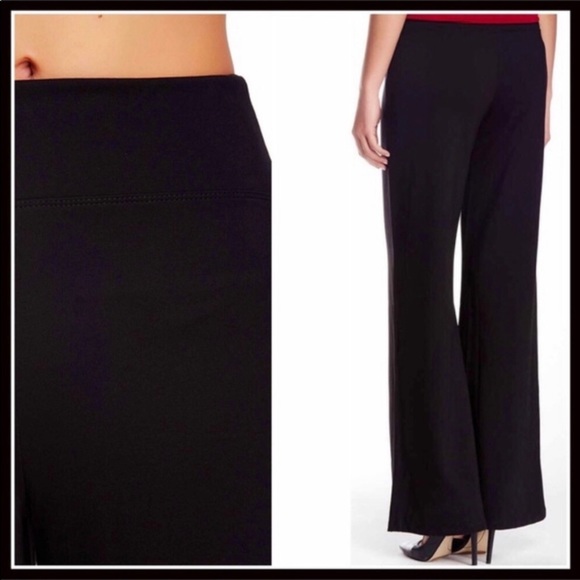 BLACK WIDE LEG KNIT PALAZZO PANTS A3C - Picture 3 of 8